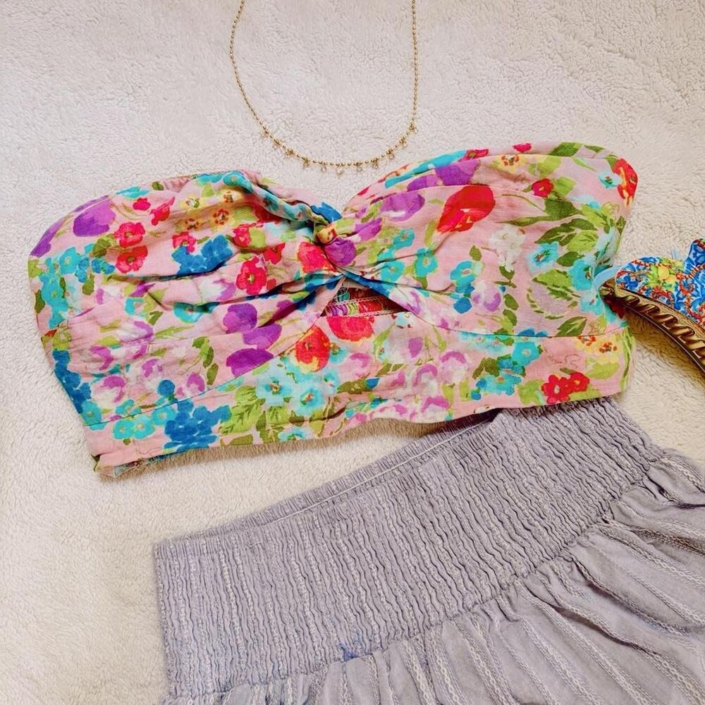Sky To Moon multicoloured floral tube top